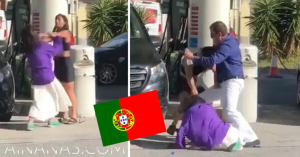 Mulheres à Pancada numa Bomba de Gasolina ( PORTUGAL )