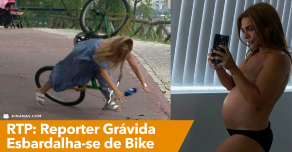 Jornalista da RTP GRÁVIDA tem queda aparatosa de bicicleta