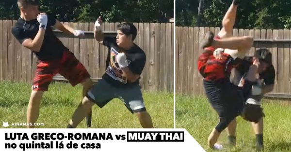 LUTA GRECO-ROMANA vs MUAY THAI no quintal lá de casa