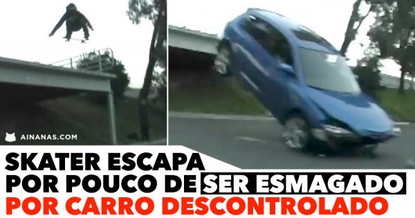 Skater ESCAPA POR POUCO de ser Esmagado por Carro Descontrolado