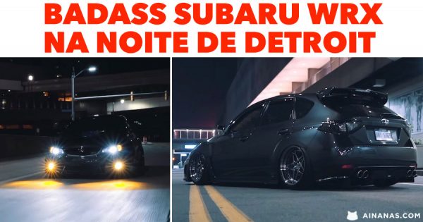 Badass SUBARU WRX na Noite de Detroit