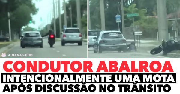 Condutor abalroa intencionalmente uma Mota após discussão no trânsito