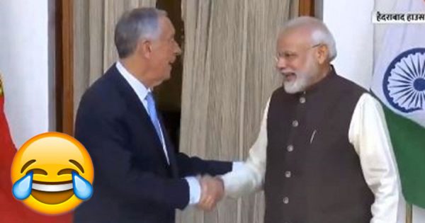 Aperto de mão de Marcelo ao PM Indiano TORNA-SE VIRAL