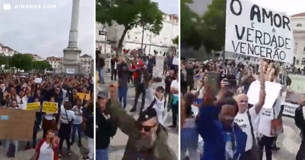 Centenas de pessoas protestam SEM MÁSCARA em Lisboa