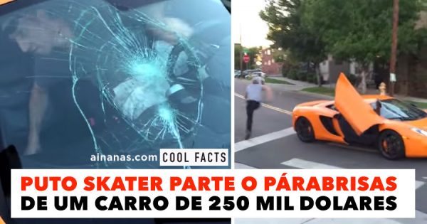 Puto Skater Parte o Párabrisas de um Carro de 250 mil Dolares