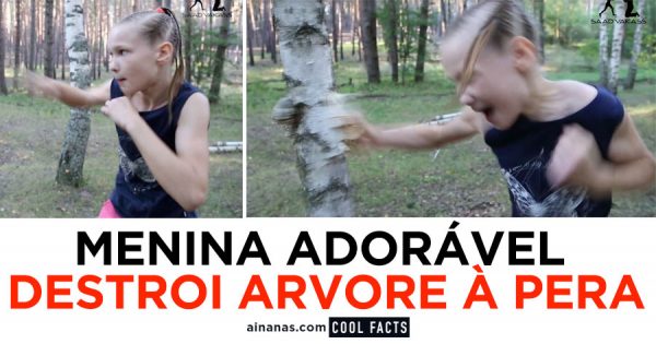 Menina Adorável Destrói Árvore à Pêra