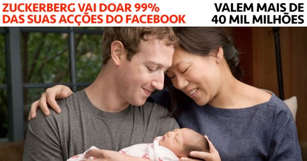 Zuckerberg vai doar 99% das suas Acções do Facebook