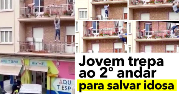 Herói escala prédio para SALVAR IDOSA pendurada na varanda