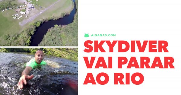 Skydiver vai parar ao rio