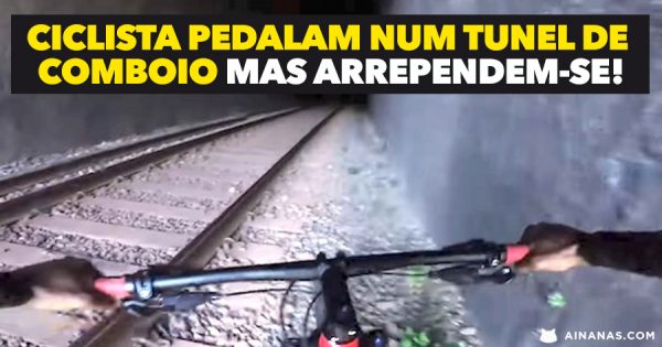 Ciclista pedalam num TUNEL DE COMBOIO mas arrependem-se!