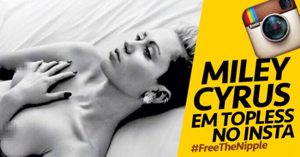 Miley Cyrus em Topless no Instagram