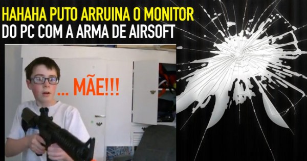 Puto Dispara Arma de Airsoft Contra o Monitor do PC!!!