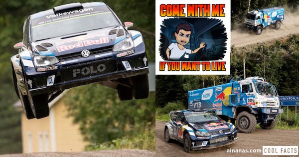 ALUCINANTE: Camião do Dakar persegue Carro de Rally por Estrada Florestal na Finlandia