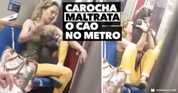 Carocha de Merda Maltrata o Cão no Metro