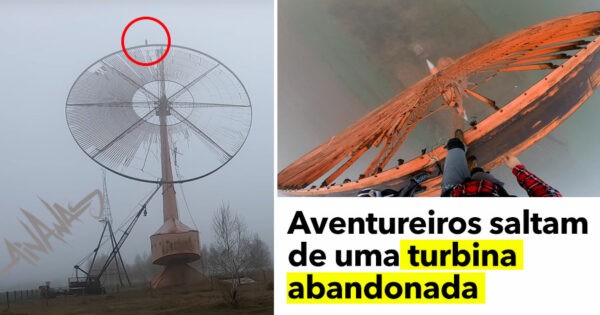 Aventureiros saltam de uma TURBINA ABANDONADA