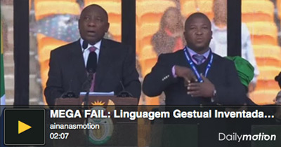 Linguagem Gestual FAKE na Homenagem a Mandela
