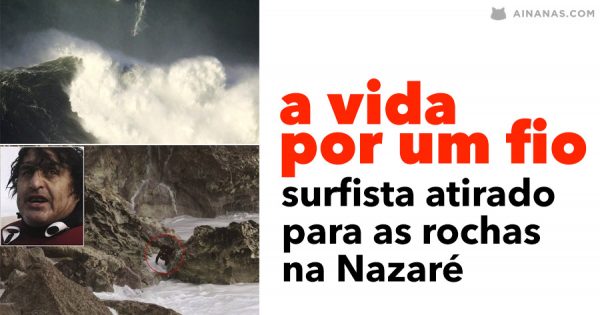 Surfista ATIRADO PARA AS ROCHAS na Nazaré