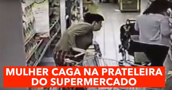 Mulher CAGA NA PRATELEIRA do Supermercado