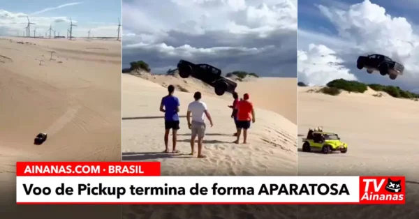 Pickup Raptor VOA NA PRAIA, com aterragem dura!