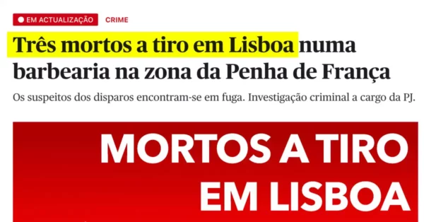 TRÊS MORTOS A TIRO numa barbearia de Lisboa