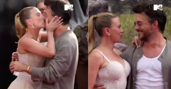 Scarlett Johansson Beija Colega à Frente do Marido