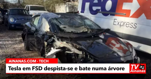 Tesla em Modo Autónomo Embate Contra Árvore