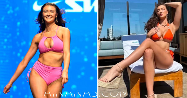 O flip de Rachel Pizzolato na Miami Swim Week 2023