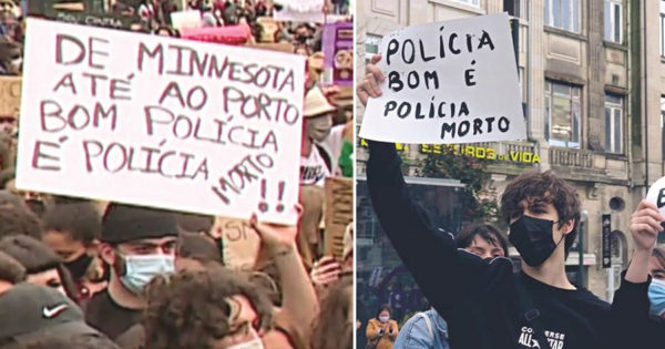 PSP identifica jovens com cartazes de ódio nas manifestações